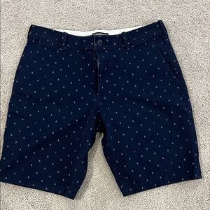 Express Dark Blue Men's Shorts with Pattern